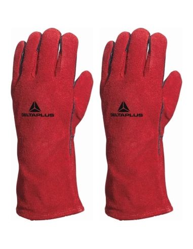 Guanti da saldatore Deltaplus ca515r in pelle crosta anticalore