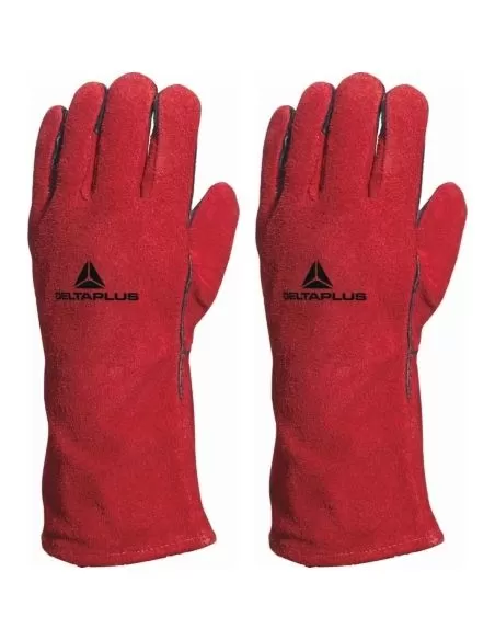 Guanti da saldatore Deltaplus ca515r in pelle crosta anticalore