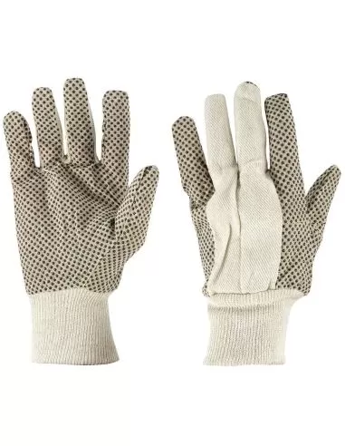 Guanti da lavoro in cotone puntinato polsino maglia joson cp10