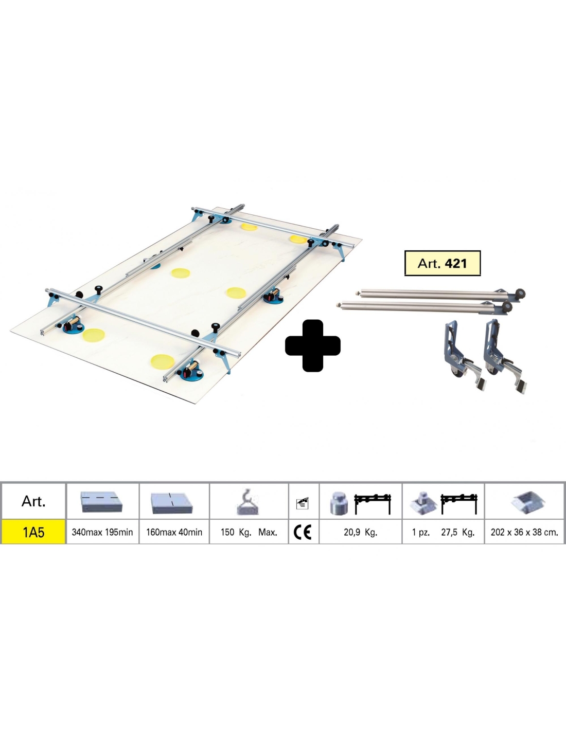 VENTOSA 300-71SL 2 PEZZI PER SISTEMA MOVIMENTAZIONE PIASTRELLE MONTOLIT  SUPERLIFT