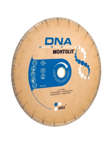 DISCO DIAMANTATO DNA MONTOLIT SCX PER GRES PORCELLANATO CERAMICA GRANITO  Title_ITA SCX180 - 180x25,4/22,2