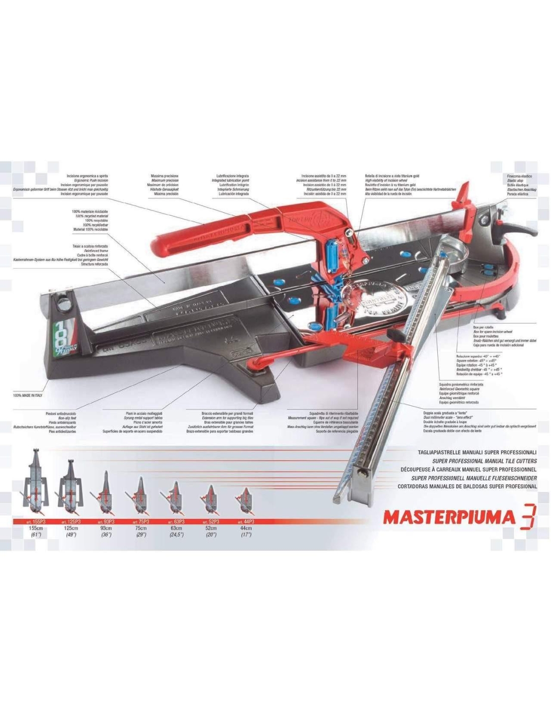 161P5 - TAGLIAPIASTRELLE MANUALE PROFESSIONALE MASTERPIUM