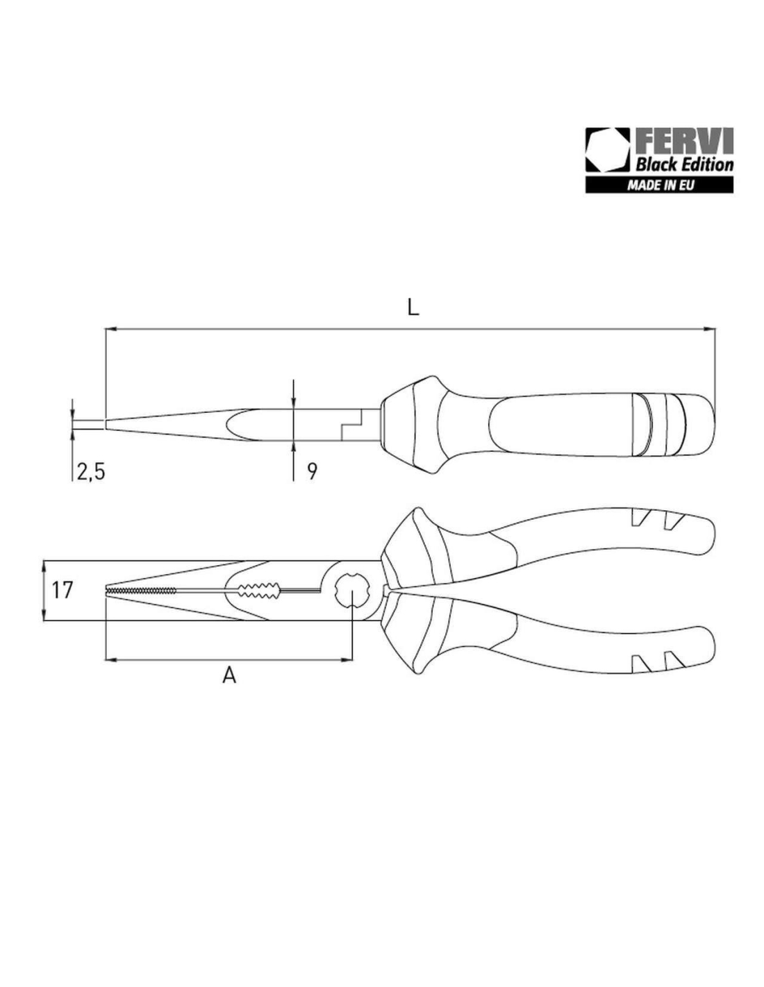 SERIE 9 PINZE PER FASCETTE MANICOTTI AUTO FERVI 0603