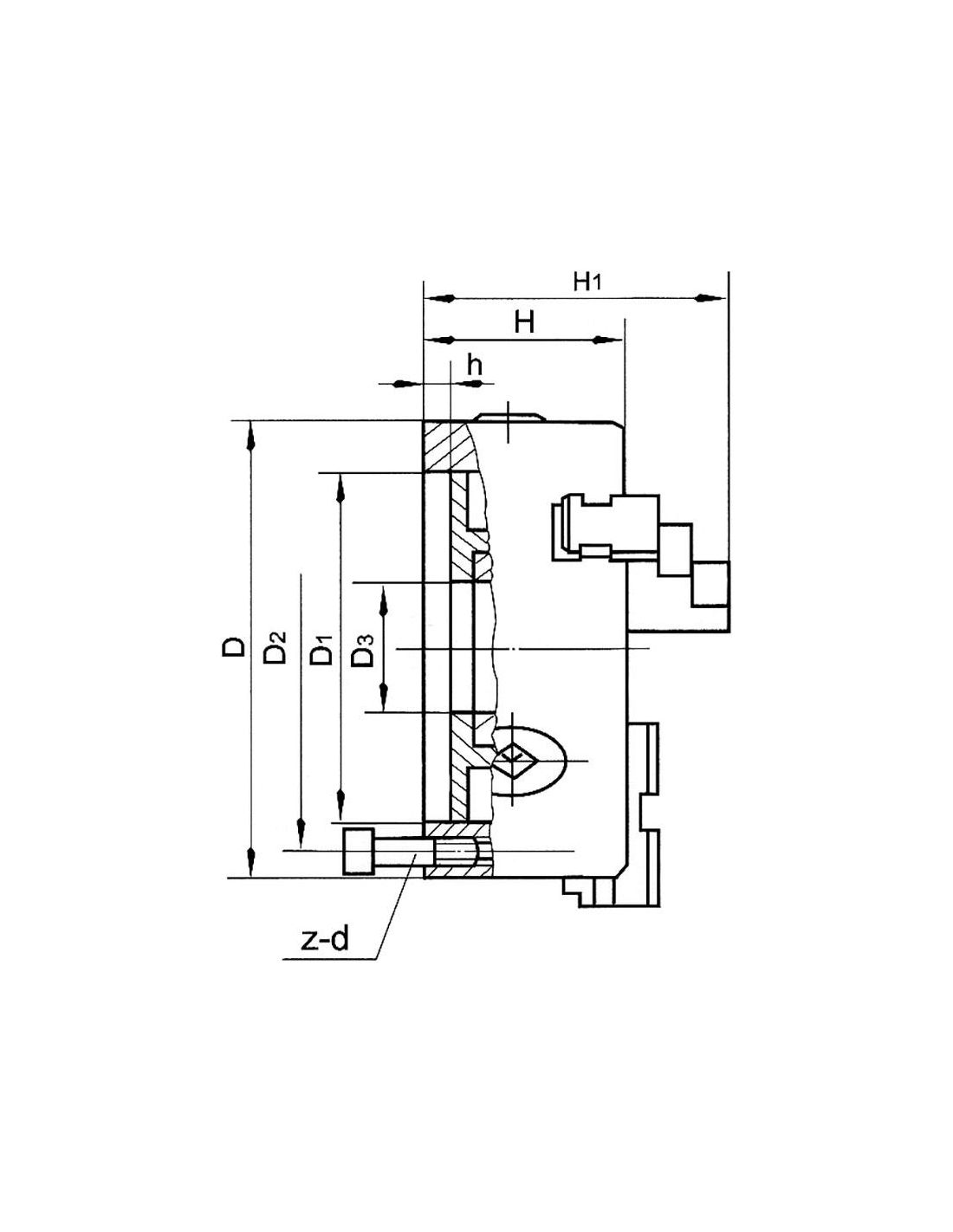 Mandrino autocentrante Fervi 0425/125 per tornio legno a 4 griffe, 125 mm  [0425/125]