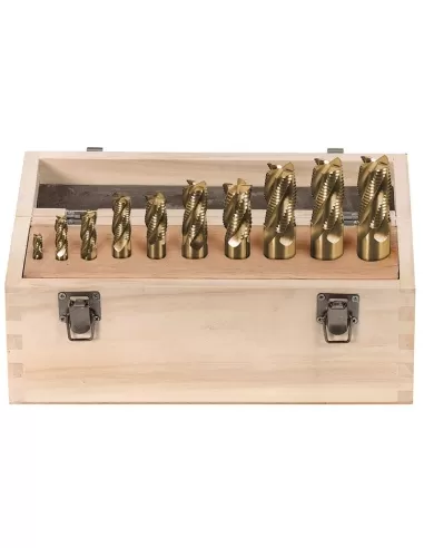 Serie 20 frese candela frontali 4 tagli sgrossatura ferro metallo Fervi f001/10