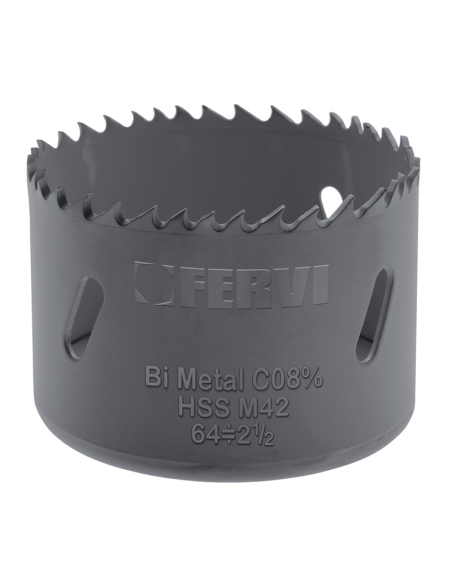 Sega a tazza bimetallica cobalto per metallo 108 mm Fervi 0278/108 Sega a tazza bimetallica cobalto per metallo 108 mm Fervi 0278/108