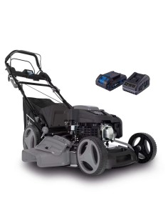 Rasaerba a scoppio semovente con batteria 225cc 53cm PLM530-225E Scheppach Black
