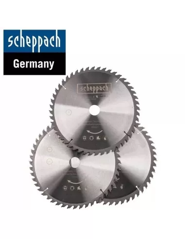 Set 3 lame circolari 255 mm 48t multimateriale per troncatrice Scheppach hm254