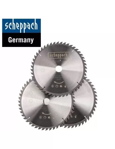 Set 3 lame circolari 255 mm 48t multimateriale per troncatrice Scheppach hm254