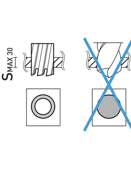 Sega a carotare lunga con attacco weldon diamentro 46 mm Fervi f002/46l