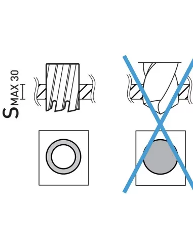 3 - Sega a carotare lunga con attacco weldon diamentro 48 mm Fervi f002/48l