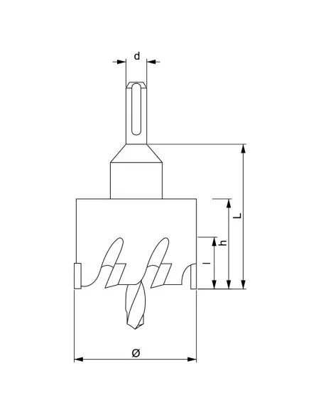 2 - Fresa a tazza con inserti in metallo duro per metallo 58 mm Fervi f019/058