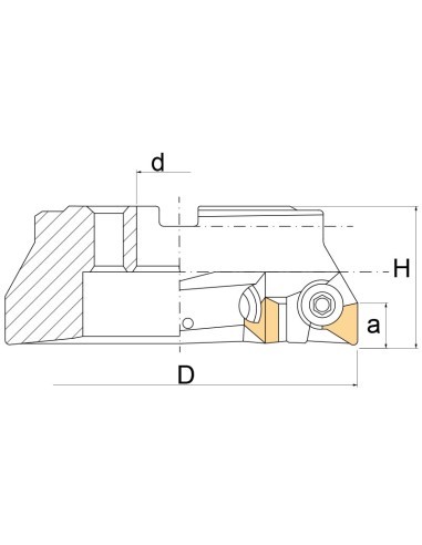 Fresa ad inserto per spallamenti 63 mm Fervi f256/063