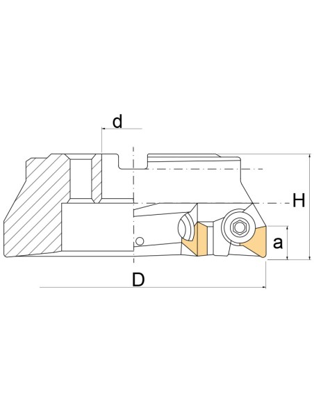 Fresa ad inserto per spallamenti 63 mm Fervi f256/063