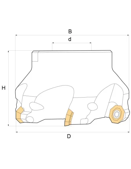 Fresa a inserto per spianatura 80 mm Fervi f308/80