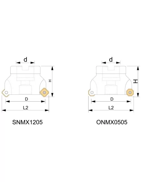 Fresa ad inserti negativi per spianatura 50 mm Fervi f407/050