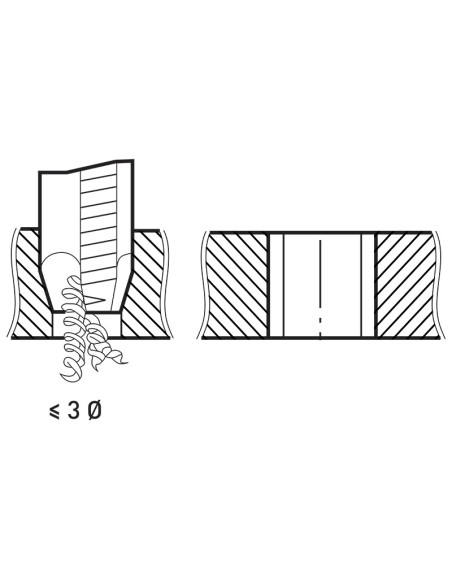 Maschio a macchina fori passanti m20 imbocco corretto vaporizzato Fervi m001/20v