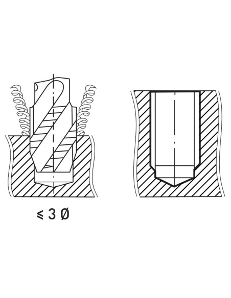 Maschi a macchina per fori ciechi 35 gradi m18 vaporizzato Fervi m003/18