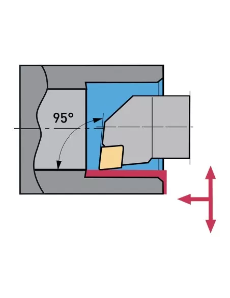 Utensile per interno 95 gradi destro 16 mm x tornio metallo Fervi mclnr16