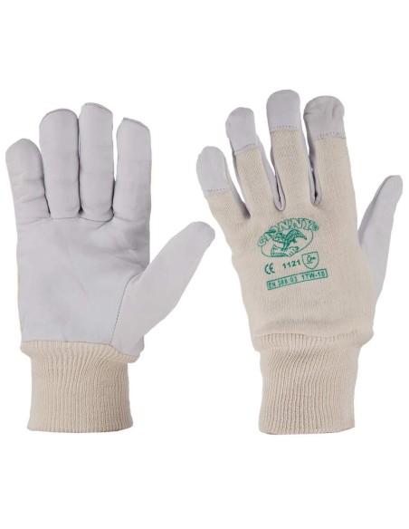 Guanti da lavoro in pelle ovino dorso in cotone polsino gionny 17w