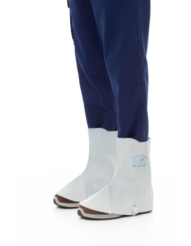 Ghette pelle crosta per saldatore regolabili velcro e cinghie gionny 304c