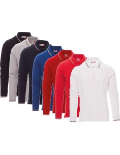 Polo unisex Payper aviazione cotone 100% manica lunga tricolore