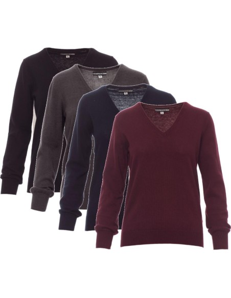 Maglioncino in cotone maglia collo a v manica lunga donna Payper business lady