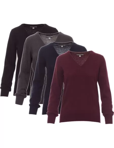 1 - Maglioncino in cotone maglia collo a v manica lunga donna Payper business lady 1 - Maglioncino in cotone maglia collo a v manica lunga donna Payper business lady
