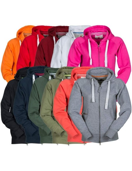 Felpa con cappuccio zip lunga Payper dallas+ lady maglia in cotone donna
