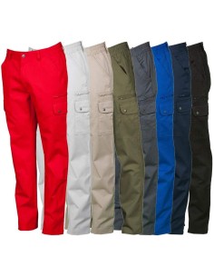 Pantalone lavoro multistagione multitasche cotone uomo Payper forest
