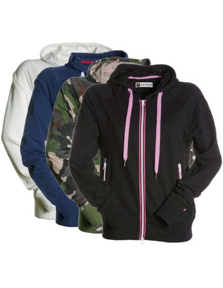 Felpa estiva zip lunga con cappuccio Payper freestyle lady maglia donna leggera