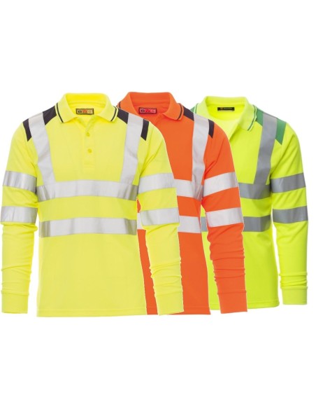 Polo manica lunga alta visibilita' catarifrangente lavoro Payper guard+ winter