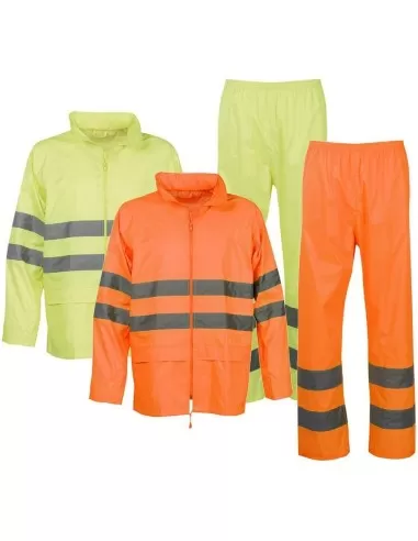 1 - Completo giacca pantalone antipioggia alta visibilitá Payper hi-vi rainset