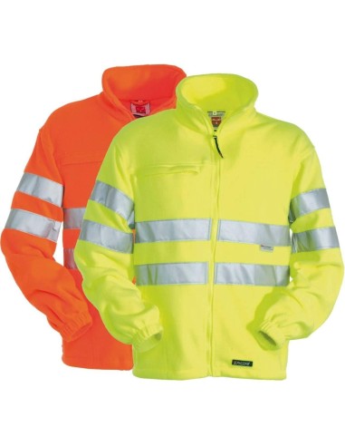 Pile maglia alta visibilita' da lavoro Payper light zip intera con bande 3m