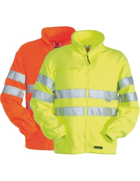 Pile maglia alta visibilita' da lavoro Payper light zip intera con bande 3m