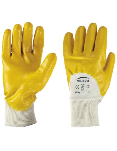 Guanti da lavoro spalmati in nbr cotone con polsino in maglia tiger-mallcom mpky