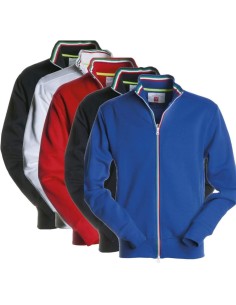 Felpa zip lunga Payper nazionale maglia in cotone uomo tricolore italia