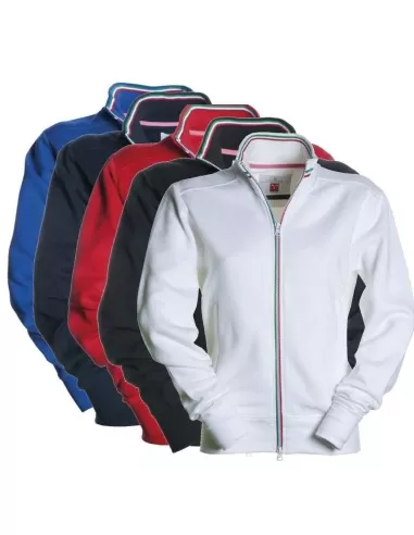 1 - Felpa zip lunga Payper nazionale lady maglia cotone donna tricolore italia
