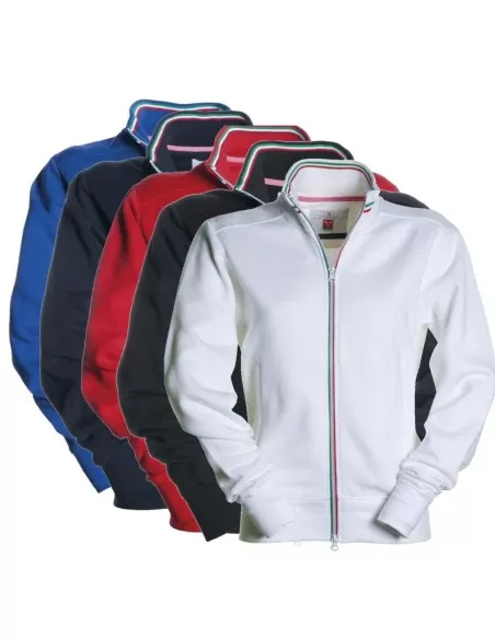 1 - Felpa zip lunga Payper nazionale lady maglia cotone donna tricolore italia