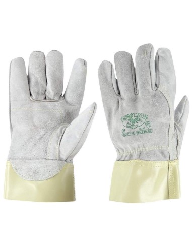 Guanti lavoro pelle crosta bovina cucitura kevlar manichetta gionny ok/7c
