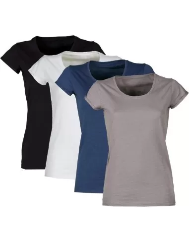 1 - T-shirt maglietta da donna manica corta sfiancata neutra Payper party lady