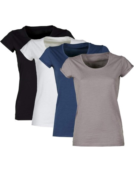 T-shirt maglietta da donna manica corta sfiancata neutra Payper party lady