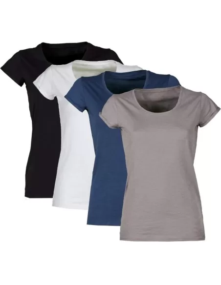 1 - T-shirt maglietta da donna manica corta sfiancata neutra Payper party lady