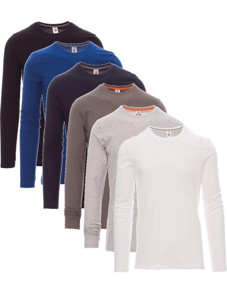 T-shirt manica lunga girocollo Payper pineta maglia cotone uomo