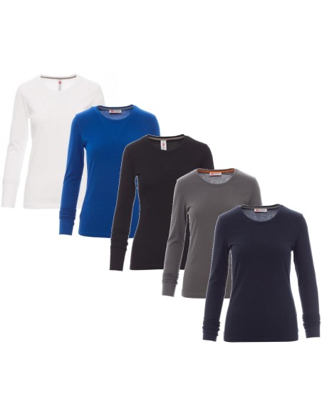 T-shirt manica lunga girocollo Payper pineta lady cotone donna