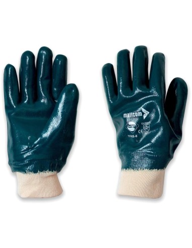 Guanti da lavoro spalmati in nbr con polsino in maglia cotone tiger-mallcom tfkb