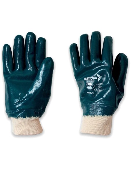 Guanti da lavoro spalmati in nbr con polsino in maglia cotone tiger-mallcom tfkb