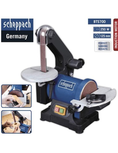 Levigatrice combinata Scheppach bts700 a nastro verticale con disco