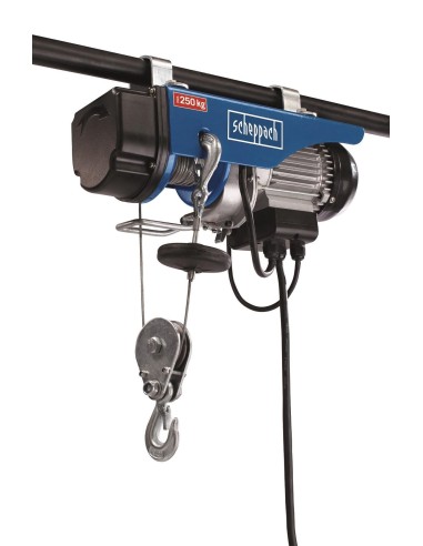 Paranco elettrico da 250kg Scheppach hrs250 con 6mt di alzata