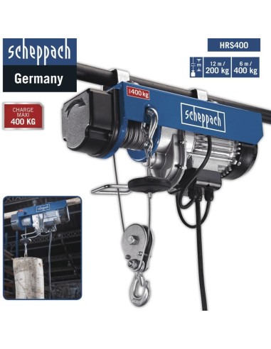 Paranco elettrico fino a 400kg 780w Scheppach hrs250